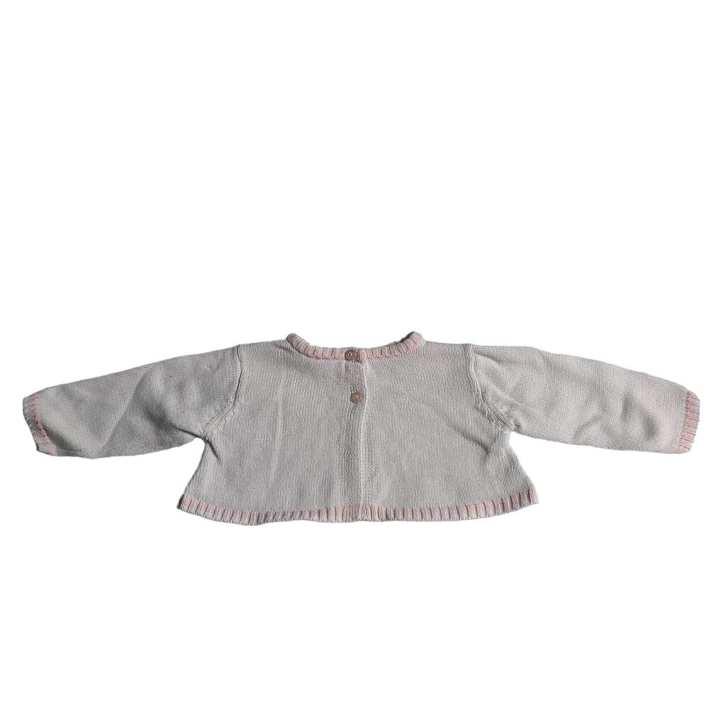 Nursery Rhyme White & Pink Baby Girl Knit Cardigan Sweater 3 - 6 M 2107